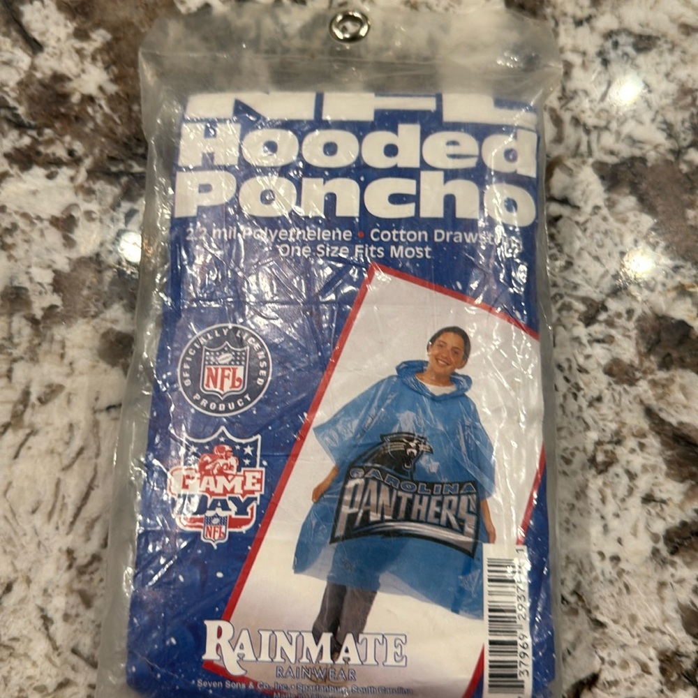 Old school vintage retro style NFL Hooded Poncho cotton drawstring one size
